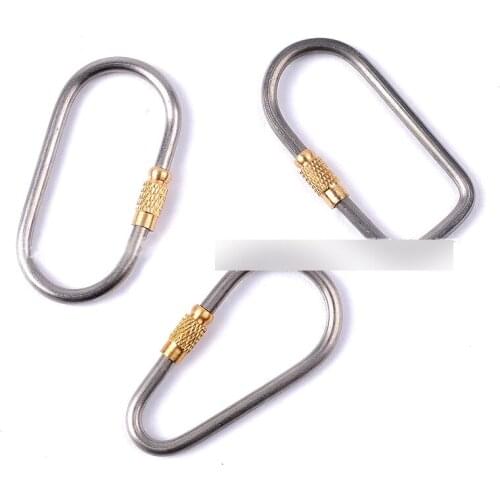 H965 Outdoor camping titanium mountaineering buckle lock hook key chain deduction EDC backpack D-type buckle