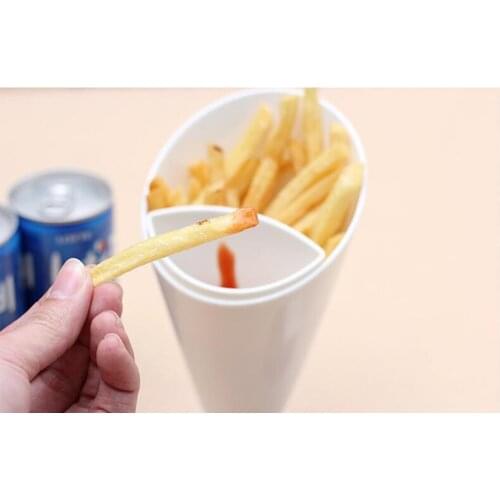 Homies Home Kitchen Potato Tool Tableware 2 in 1 French Fry Cone with Dipping Cup Potato Chip Cone Holder Cups Fries cup