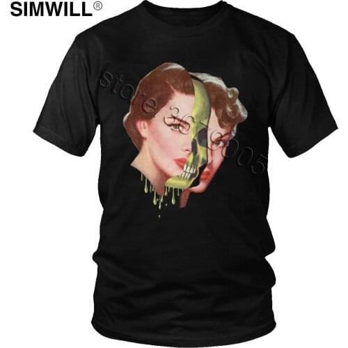 Classic New Arrival Tees for Men Cotton Skull T Shirt Short Sleeve Vintage 80s Inspired Collection Graphic Print Tshirt Apparel