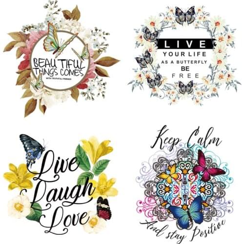 Beautiful Butterfly Patches Iron On Transfer For Clothing DIY Women T-shirt Decoration Appliqued Sticker Patches On Clothes Set