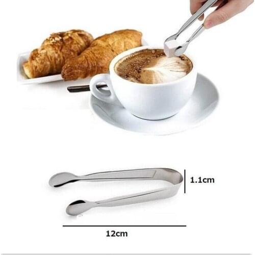 Hot 50pcs Mini Non-Magnetic Polished Stainless Steel Coffee Sugar, Ice, Barbecue BBQ Food Clips Kitchen Accessories Portable