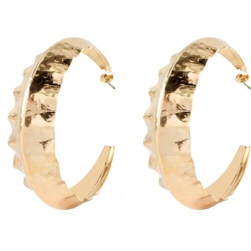 2021 Fashion Jewelry New Trend Gold Silver Plated C Shape Metal Earrings Piercing Pendiente Hombre Big Hoop Earrings For Women