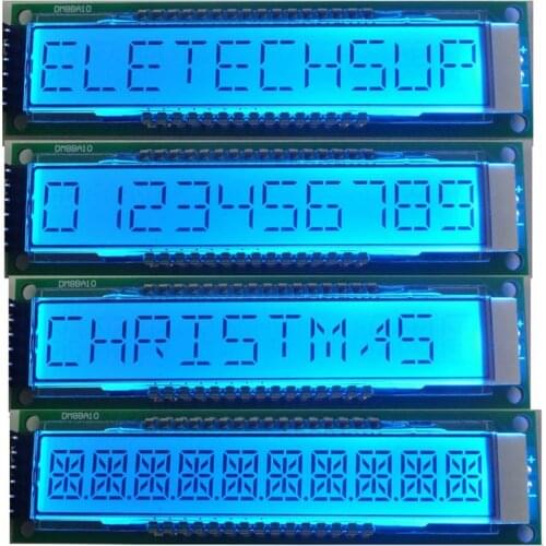LCD Module Blue Screen 10-Bit 16-Segment LCD Display Module Panel DM8BA10 DC 5V TM1622 Chip Needle Or No Needle Optional
