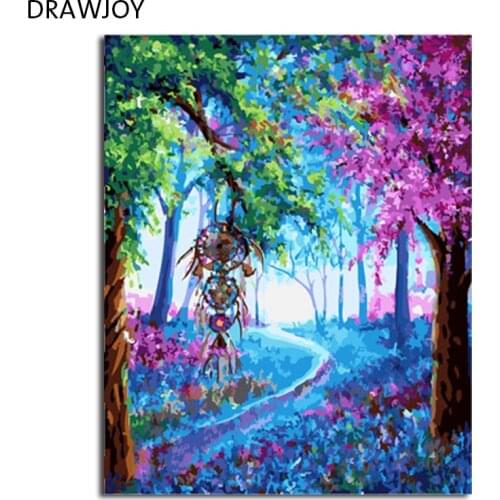 DRAWJOY Framed Pictures DIY Painting By Numbers Wall Art Acrylic Paintings Handpainted Home Decor For Living Room