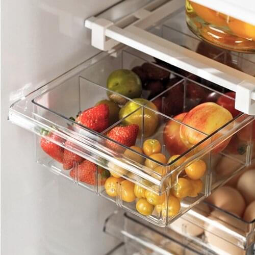 Fridge Organizer Drawer Basket Pantry Food Storage Fresh Spacer Layer Storage Rack Fruits Vegetables Snack Boxes Kitchen Tools