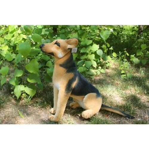 About 35cm squatting wolfhound shepherd dog plush toy, Christmas gift h2993