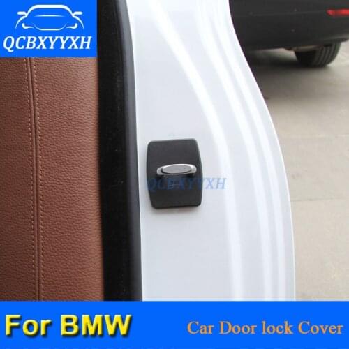 QCBXYYXH 4Pcs/lot ABS Car Door Lock Protective Covers For BMW 1/2/3/4/5/7 Series X1/X3/X4/X5/X6 2004-2018 Car Styling Door Cover