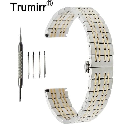 18mm 20mm 22mm Stainless Steel Watch Band for Longines L2 L3 L4 Master Flagship Conquest Butterfly Buckle Strap Wrist Bracelet