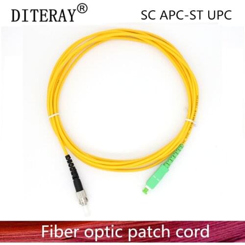 SC/APC to ST/UPC Fiber Optic Patch Cord Cable SC-ST 3M Jumper Single Mode Simplex 2.0mm 3.0mm Optical Fibra Optica FTTH