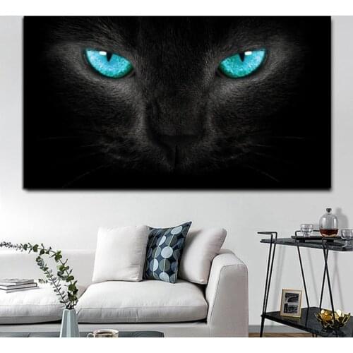 Modern Animal Posters and Prints Black and White Abstract Cats Eye Canvas Painting Wall Pictures for Living Room Decor Cuadros