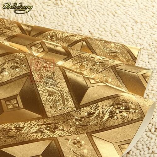 Beibehang papel de parede modern PVC foil gold wallpaper for bedroom living room safa wall paper roll 3d Wall covering Decor