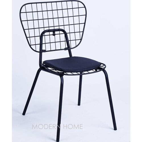 Modern Design white Black Gold Wire Chair, Loft style metal Design Dining Side Chair, living room study computer nice chair 1PC
