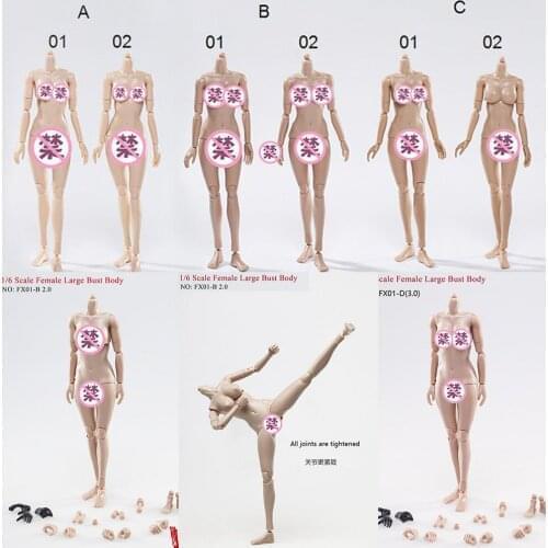 VERYCOOL 1/6 Scale FX01/FX02 Female Body Upgrade-Version 2.0 Large & Medium Bust Encapsulation+joint Body Model for 1:6 Head