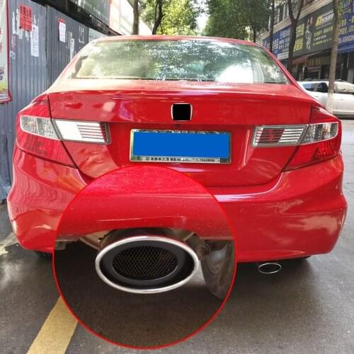 Fit For Honda 9th Civic 2012 2013 2014 2015 Exhaust Muffler Tail Tip Oval Pipe Chrome Stainless Steel