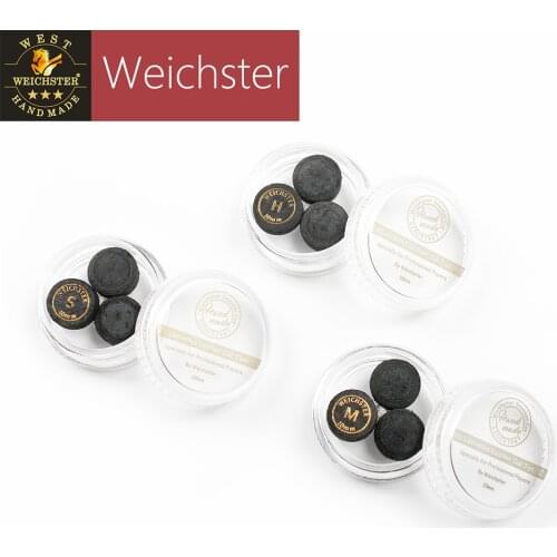 Weichster Laminated Leather Snooker Pool Cue Tips 10mm 11mm Soft Medium Hard