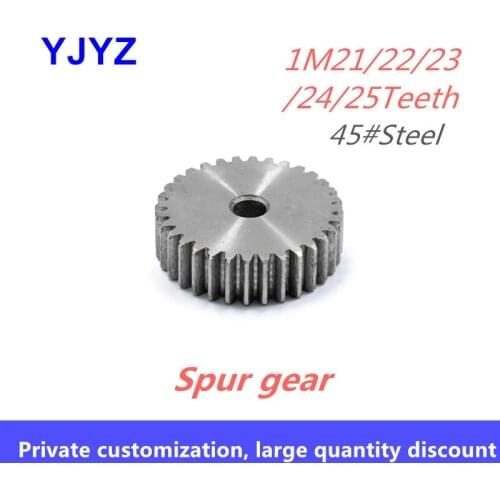 1M 21/22/23/24/25Teeth pinion 45# steel rack pinion spur gear thickness 10MM process hole