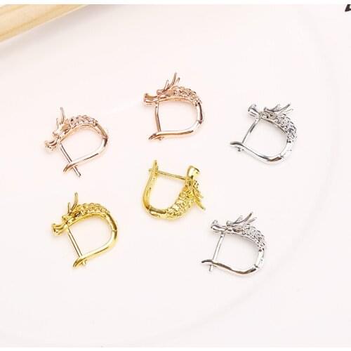 1Pair Punk Animal Dragon Viking Stud Earrings Gold Silver Color Korean Men Women Studs Earring For Female Party Jewelry Gift