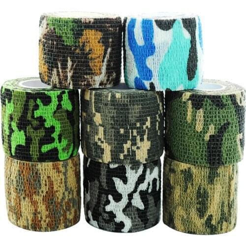 1 Roll Mini Outdoor M-ilitary Camouflage H-unting Camping Cycling W-rap Elastic Stealth Tape Portable