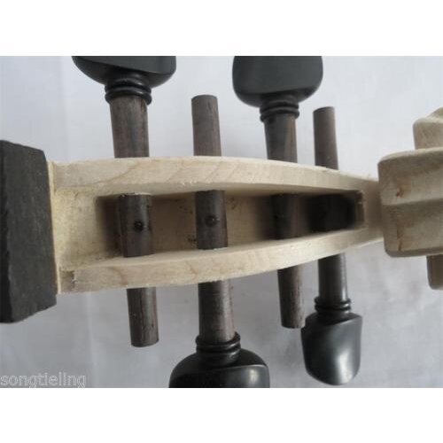 1pcs maple wood white violin neck 4/4 with 4pcs ebony pegs and fingeboard