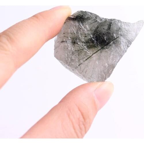 1PC Clear Natural Charming Green Hair Crystal Rutilated Quartz Hairstone Stone Mineral Specimens Home Decor