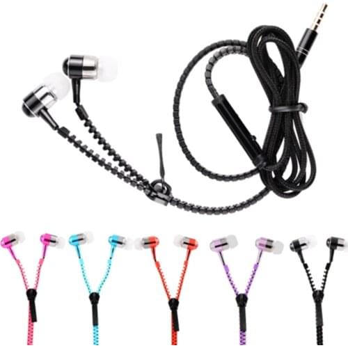100PCS/LOT DHL Free Shipping Wireless Earphone Zipper EarBuds Bluetooth Stereo Bass Microphone New