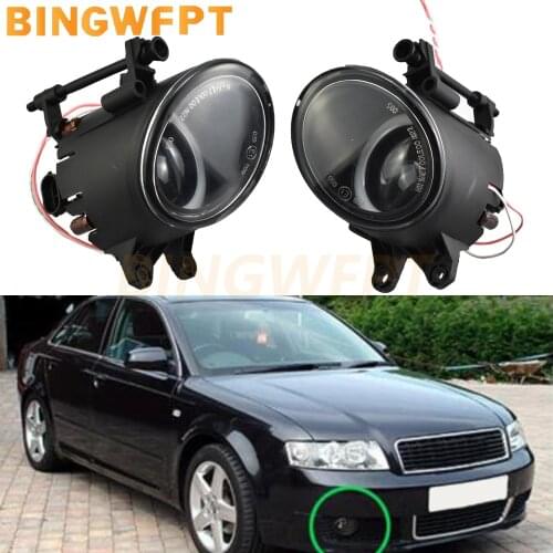 2PCS LED Fog Light with Angel eye Daytime Running Light Fog Light Assembly For A4 B6 B7 2000 - 2008