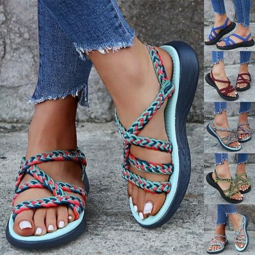 2020 Fashion Summer Women Shoes Strappy Flat Sports Beach Hiking Walking Summer Sandals Ladies Shoes Sandalias