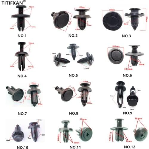 24PCS Mixed High Quality Car Bumper Fender Nylon Plastic Fasteners Clips For Nissan Mitsubishi Mazda Toyota Honda