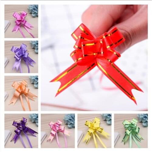 50Pcs Christmas Gift Packing Pull Bow Ribbons Present Wrapping Decorating Bows for Birthday Baby Shower Wedding Party Favor Deco