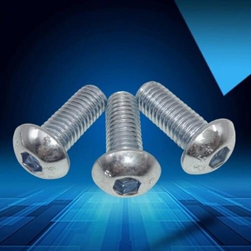 50pcs M3 10.9 level Mushroom head bolt Galvanized Semi-rounds heads Allen screw Round cup Hexagon socket Mechanical screws