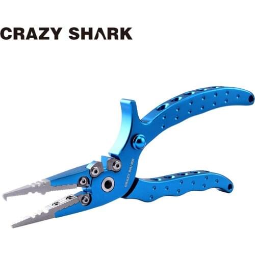 CrazyShark Aluminium Fishing Pliers Split Ring Multifunctional Hook Remover Line Cutter Goods For Fishing Carp Fish Scissor 19.5