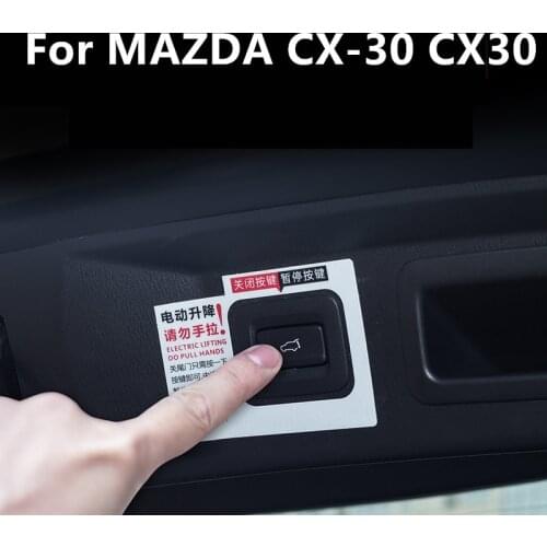 For MAZDA CX-30 CX30 Car styling Electric tailgate sticker Trunk warning sticker Reminder sticker Decorative sticker Auto parts