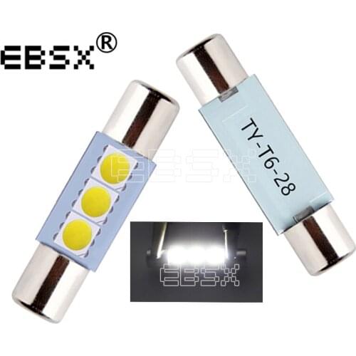 EBSX 100PCS C5W LED Festoon 5050 3 SMD 28mm 31mm 12V White Dome Light Bulbs For Cars License plate Interior Reading Light