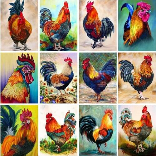 Evershine Full Square Diamond Painting Chicken Animals Cross Stitch Diamond Mosaic Full Layout Picture Of Rhinestone Home Decor