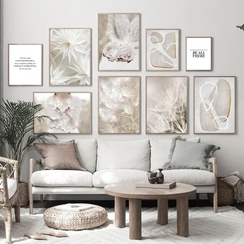 Dandelion White Flower Picture Home Wall Art Canvas Painting Modern Nordic Quote Figure Posters and Prints for Dormitory Decor