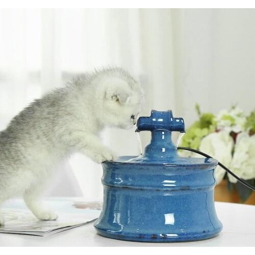 Ceramic Water Fountain For Cats Food Bowl Pet Products Automatic Drinking Bowl For Cats Dog Mute Feeder Dispenser US/EU/USB