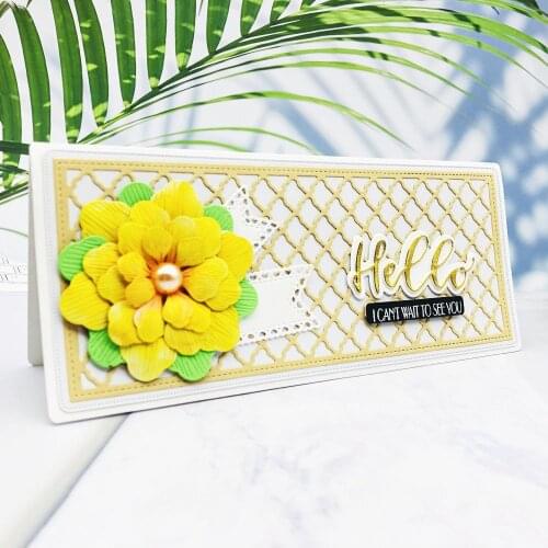 2pc Grid Slimline Base Background Metal Cutting Dies Cut Scrapbooking Paper Craft Album Handmade Card Punch Art Cutter Template