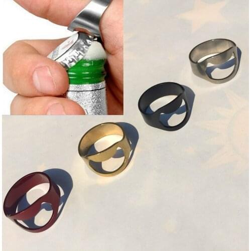 Creative Colorful Finger Ring Ring-Shape Stainless Steel Beer Bottle Opener