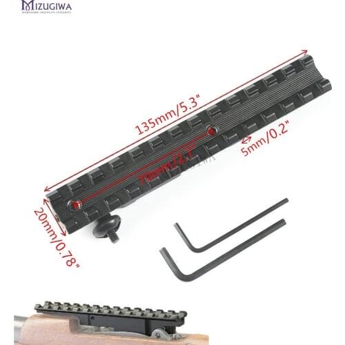 MIZUGIWA Scope Mount Mauser K98 / Turkish VZ 24 Scout Weaver 20mm Picatinny Rail Adapter 13 Slots 135mm Airsoft