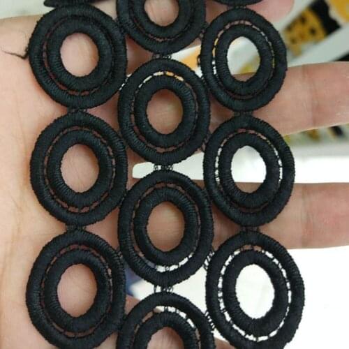 1Yards Embroidered lace Sewing Lace 65mm wide Hollow circle lace White Black and Apricot Color it is Hight quality in our stock