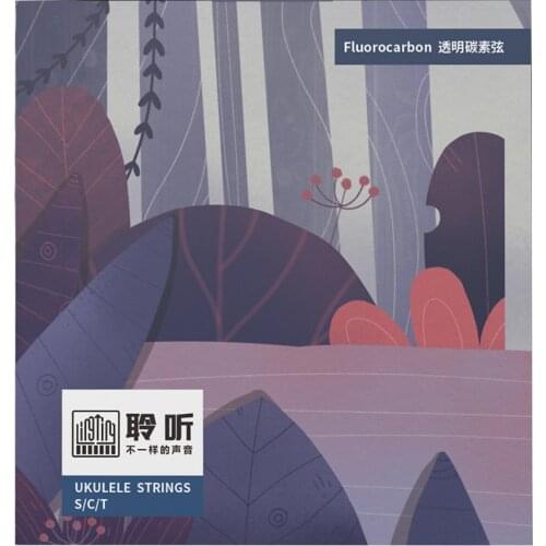 LINGTING Ukulele Carbon Strings transparent fluorocarbon 4pcs/Set for Soprano (21 Inch)/ Concert (23 Inch)/ Tenor (26 Inch)