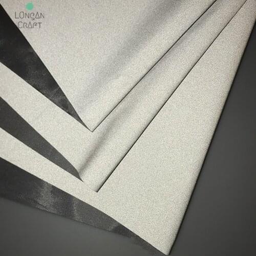 Longan Craft Supplies Washable Wear Resistance Grey Reflective Fabric Night Cycling Traffic Sewing Material Safety Patch Cloth