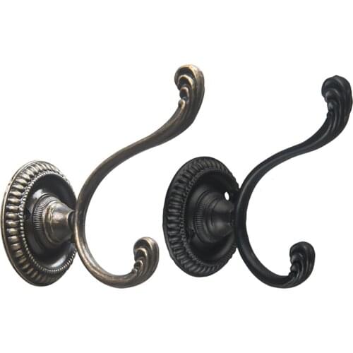 Large Size Black/Antique Bronze Furniture Cabinet Wall Hook For Clothes Bag Coat Hanger Vintage Clothes Coat Hanging Hook
