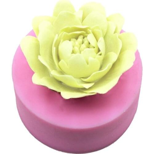 New 3D Flower Soap Mold Peony Fondant Cake Silicone Mold Chocolate Birthday Cake Mold DIY Cake Baking&decorating Tools