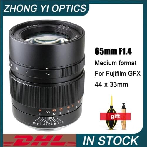 Zhongyi 65mm F1.4 Lens Medium Format Large Aperture Manual Fixed Focus For Fuji GFX100 50S 50R 100S Mount Mirrorless Camera