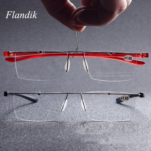 Rimless Reading Glasses Ultralight Diopters Presbyopia Glasses Men Women Frameless Prescription Glasses +1.00+1.50+2.00+2.50+3.0
