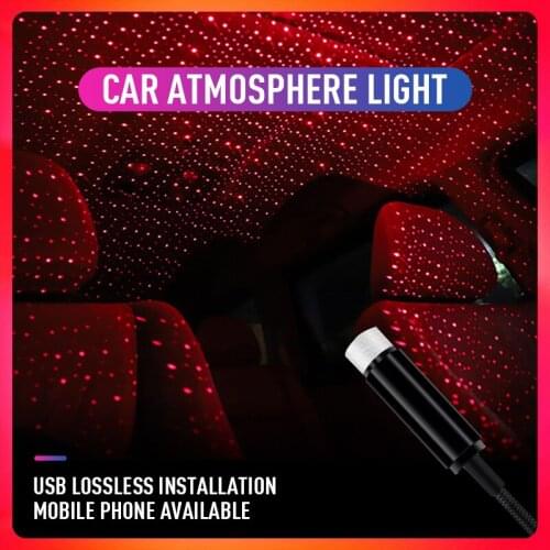 Car Ambient Light Car Starry USB Modified Roof Interior Decoration Star Sky Ceiling Christmas Party Decorative lights Projector