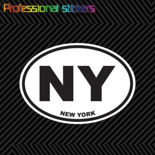 New York State Oval Sticker Die Cut Decal NY Stickers for Car, RV, Laptops, Motorcycles, Office Supplies