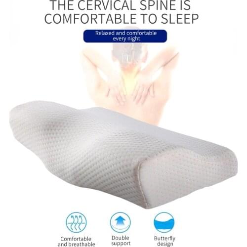 Memory Foam 50*30*10cm Health Cervical Pillow Slow Rebound Pillow Creative Comfortable Relax Neck Protection Butterfly Shaped