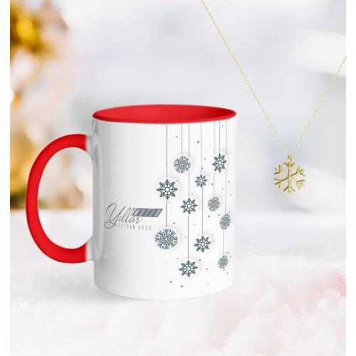 Personalized Christmas Happy Birthday Red Mug and Snow Them Kolye-10